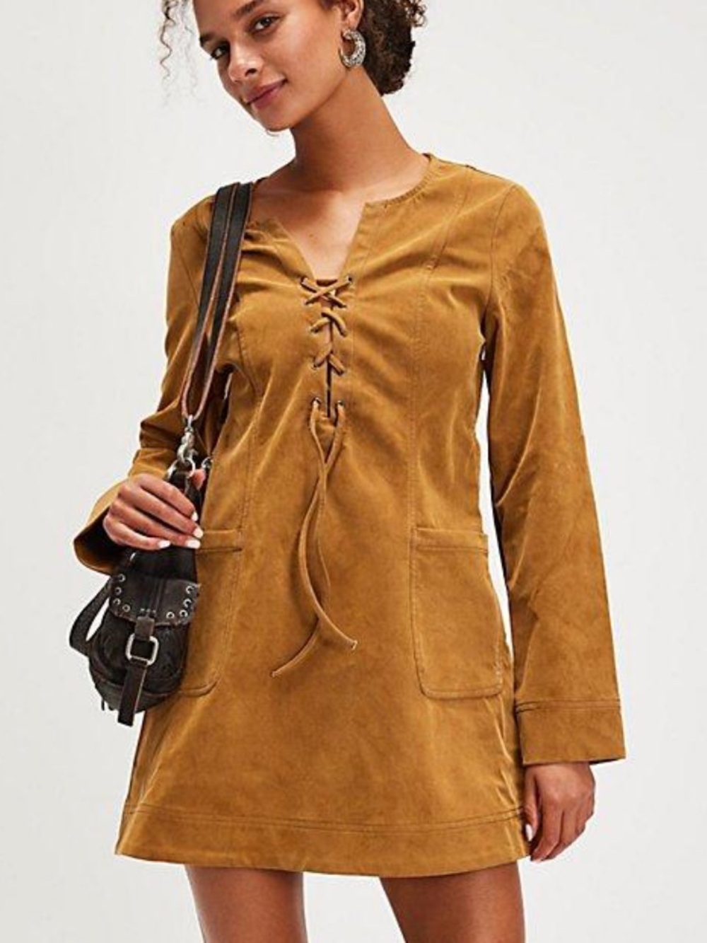 Free People NWT Bradley Faux Suede Mini Dress